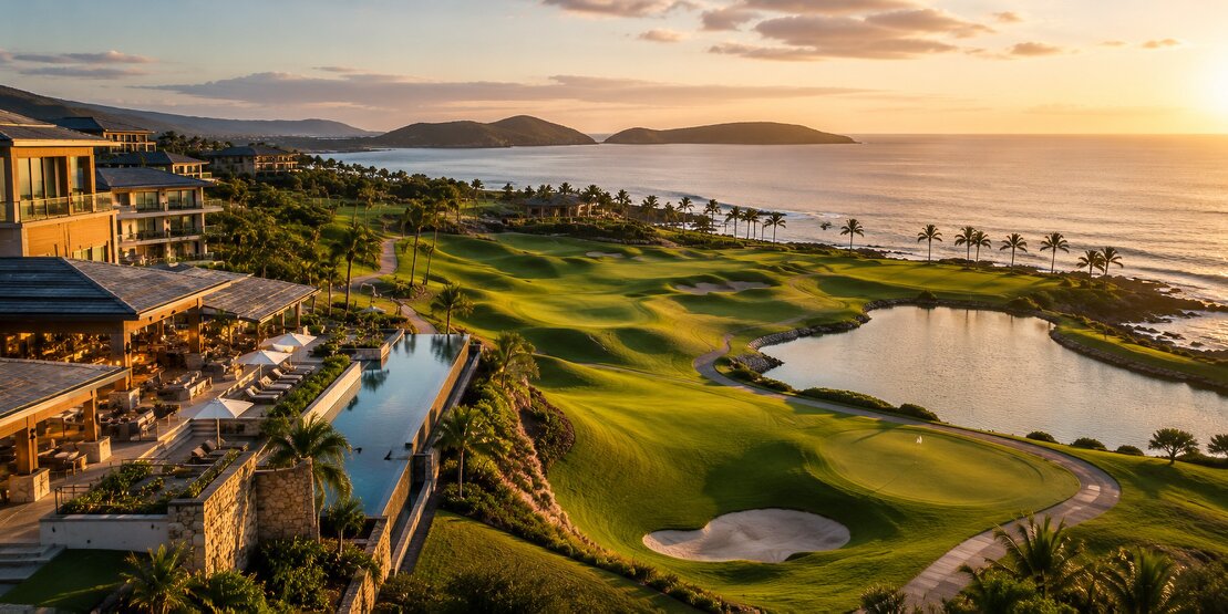 Resort sul mare con campo da golf adiacente